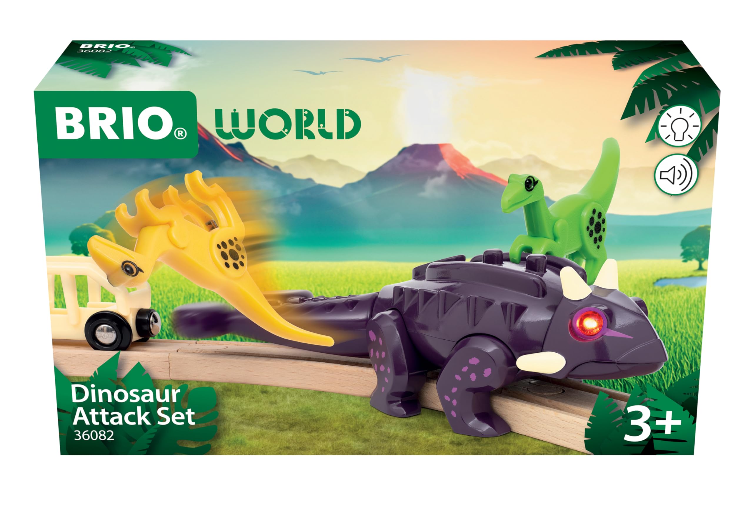 BRIO World - Dinosaur Attack Set for Kids Age 3 Years Up - Railway Accessories and Add Ons