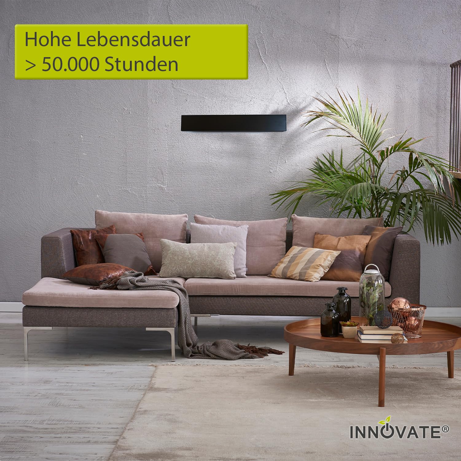 INNOVATE LED Wandleuchte Linear Up+Down, Led Wandlampe innen 910mm, Wandleuchte schwarz, indirekte Wandbeleuchtung, LED Lampen Wandmontage 25W, IP40, warmweiß (schwarz, 900)