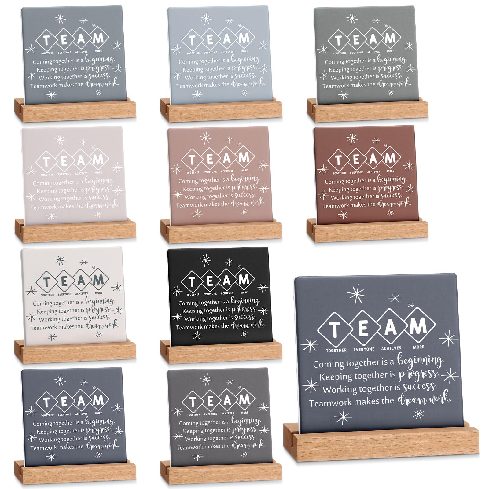 Roowest 10 pezzi citazioni ispiratrici decorazione da scrivania versi bibbia cartello in ceramica regalo di apprezzamento cristiano dipendente collega motivazionale targa da tavolo con supporto in