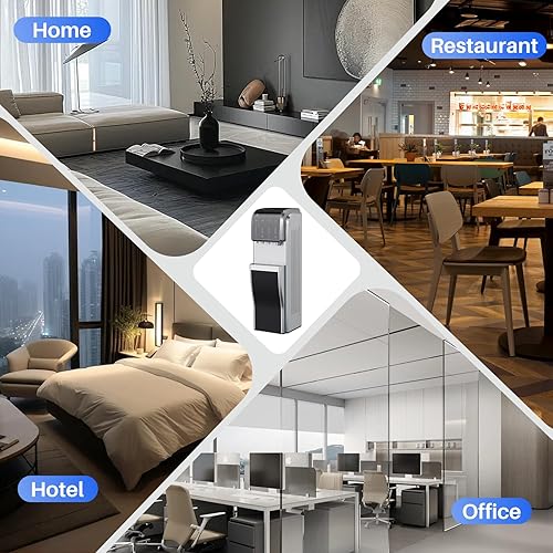 Miniatura 9 de Dispensador de enfriador de agua 5 en 1 con máquina de hielo, bala y máquina de hielo trituradomasticable, agua caliente y fría, carga inferior para