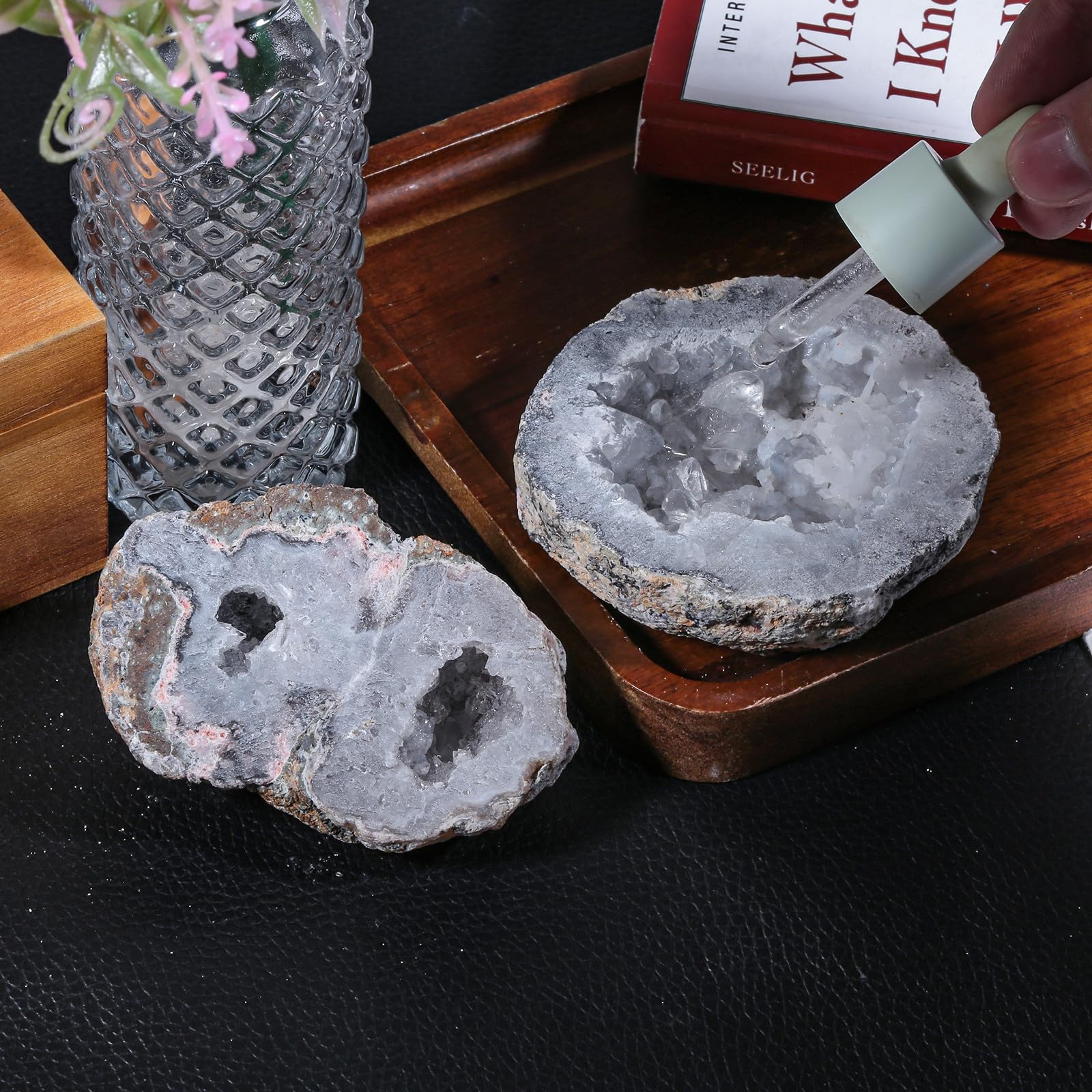 Nupuyai Natural Agate Geode Crystal Cluster Stone - Image 4