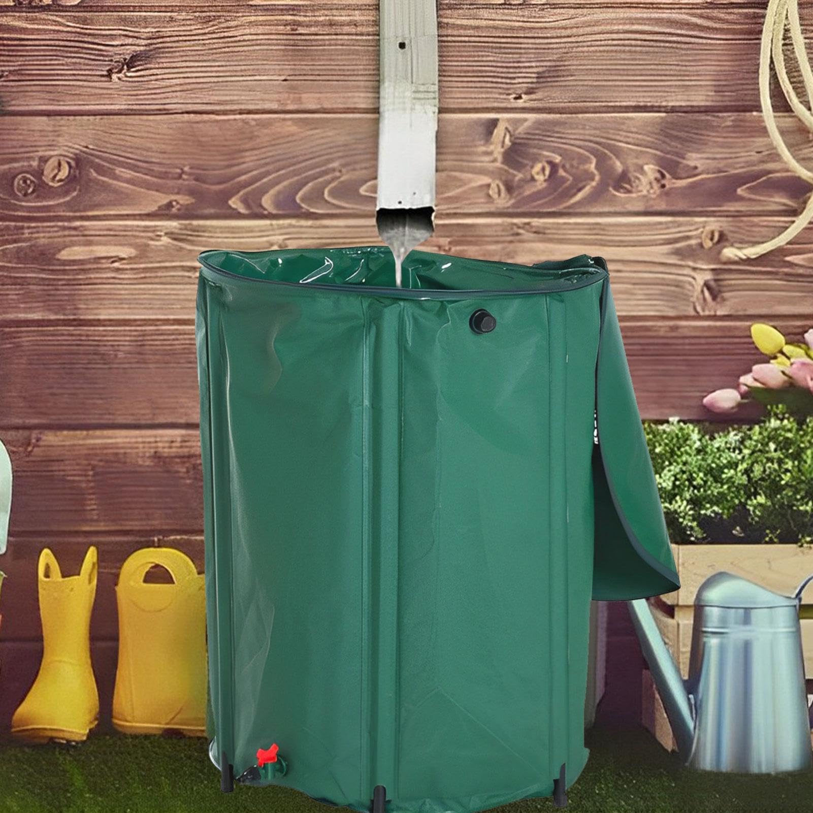 Barril de lluvia de jardín, barril colector de agua de lluvia portátil, innovador barril de recolección de agua de lluvia, barril de lluvia conveniente de lavado, barril de agua con cremallera, | innovador barril de recolección de agua de lluvia, barril d