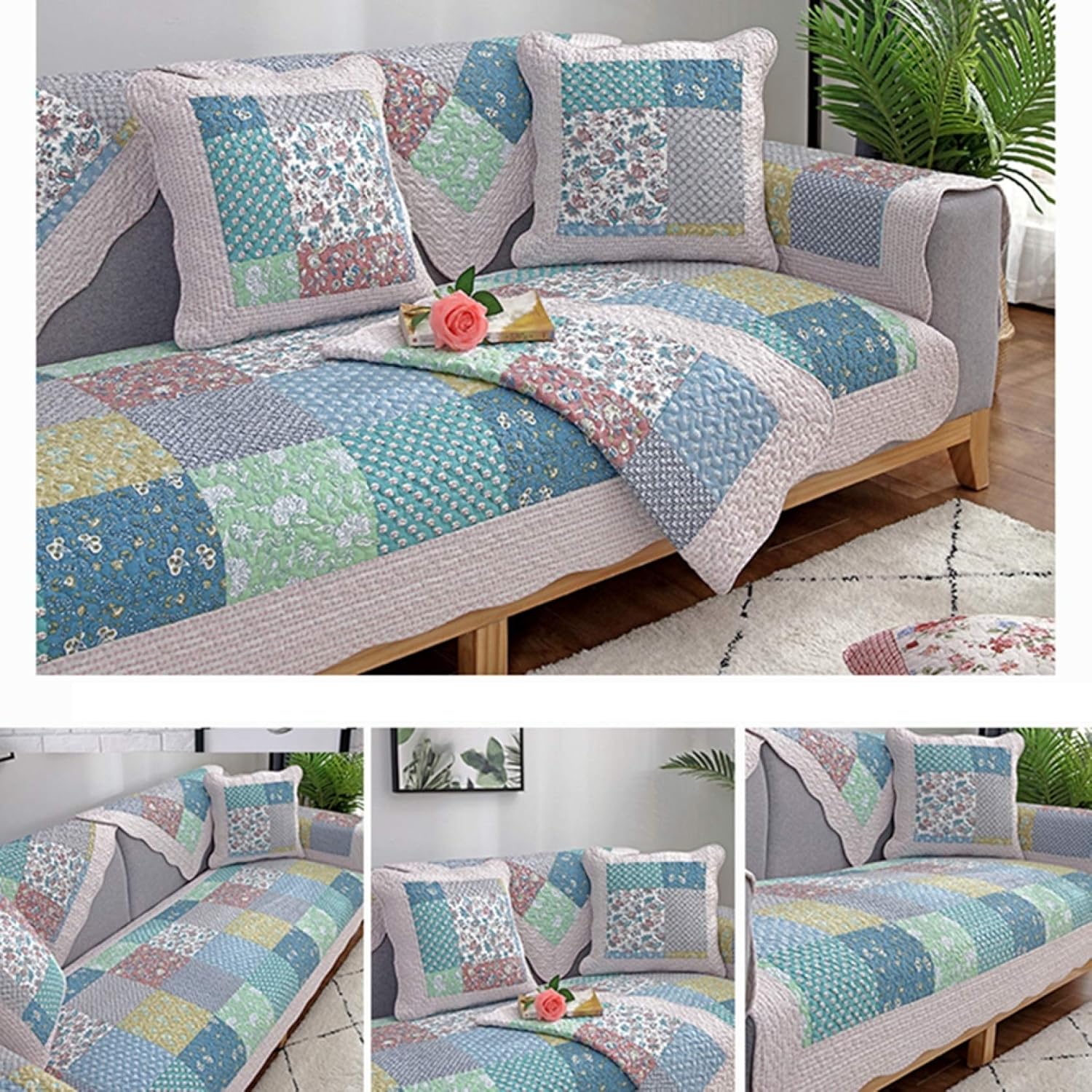 北欧 カラー 癒す系 ソファーカバー 綿100% 布 四季通用 滑り止め マルチカバー 水洗い ファッション ふわふわ 厚手 キルト
