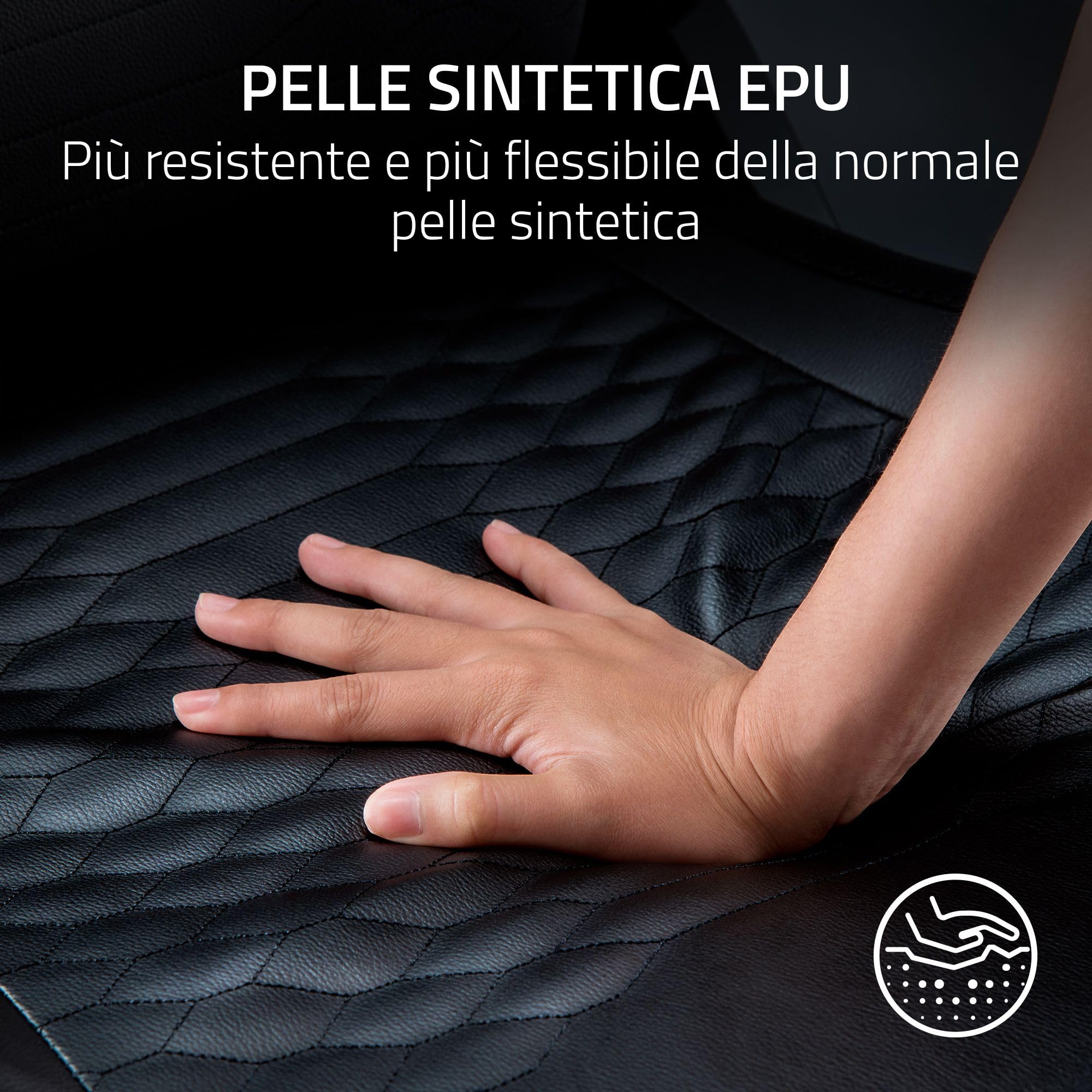 Razer Iskur V2 - Sedia da gioco con supporto lombare adattivo (pelle sintetica di grado EPU, cuscini in schiuma ad alta densità, braccioli 4D, curva lombare completamente regolabile) Verde