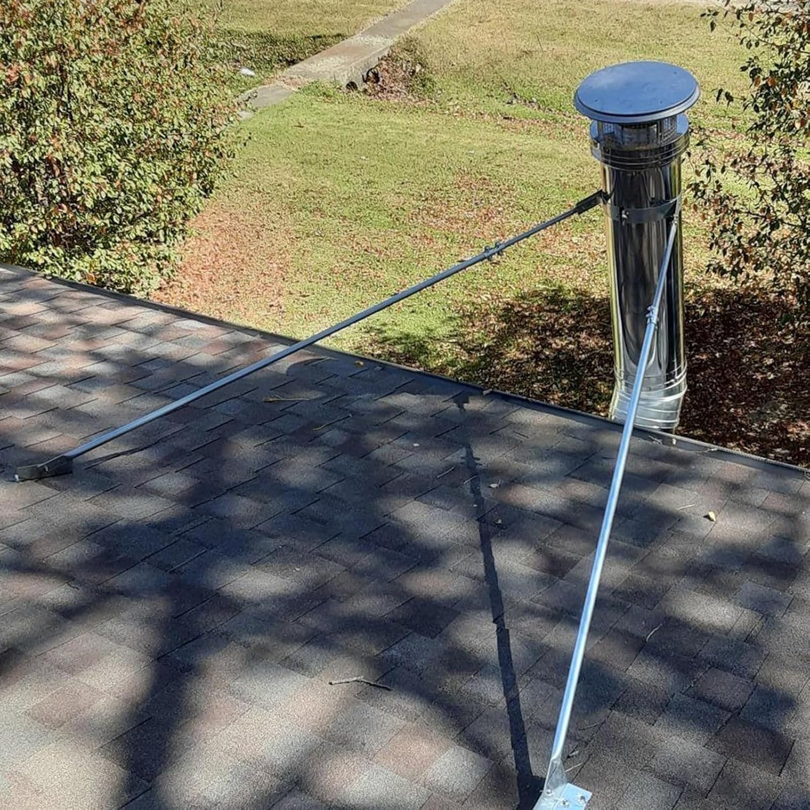 Soporte de tubo de chimenea for estabilidad contra el viento, soporte de pared universal extendido for estufas de leña en lofts o cabañas de troncos(Hoop Dia 10"(250mm))