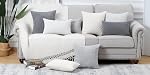 MADIZZ Pack of 2 Boho Striped Corduroy Throw Pillow Covers 16x16 Inch Cream White Soft Decorative Cushion Cover for Bedroom Sofa Pillow Shell
