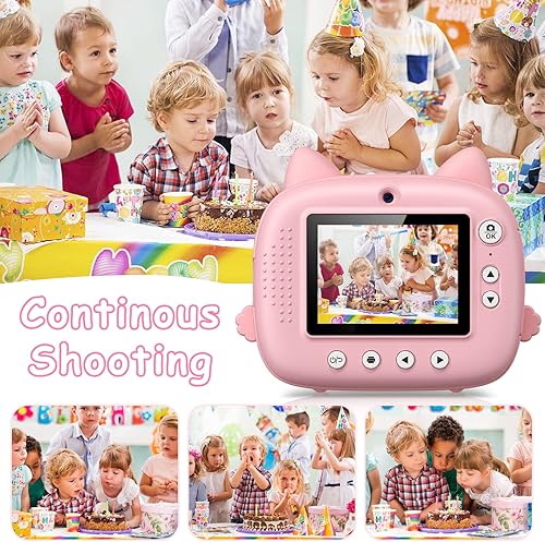 Miniatura 4 de Cámara instantánea para niños, pantalla HD de 3.0 pulgadas, cámaras instantáneas para niños, regalos de cumpleaños de Navidad para niñas y niños de