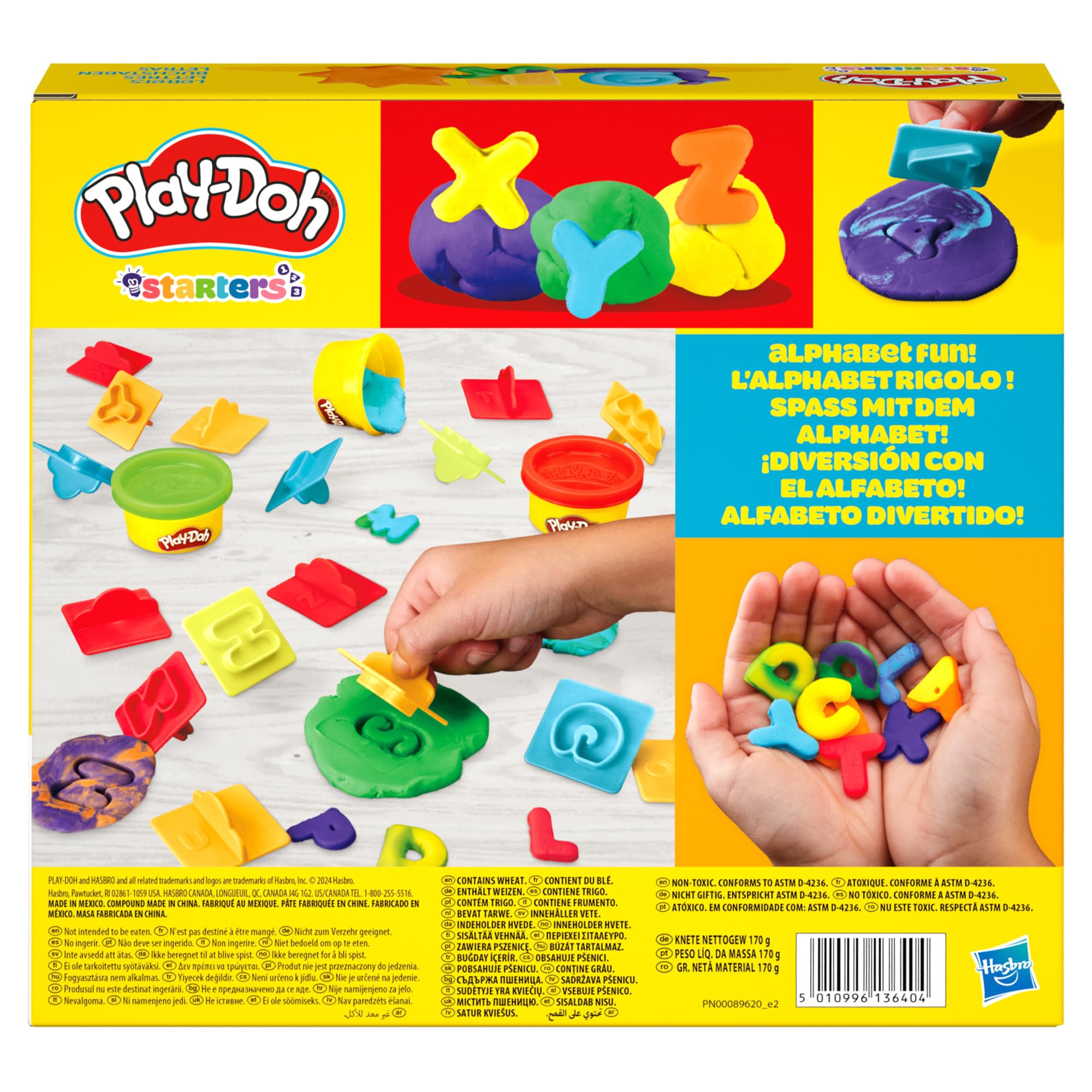 Play-Doh Fundamentals Letter Stamper Set con 6 colores no tóxicos