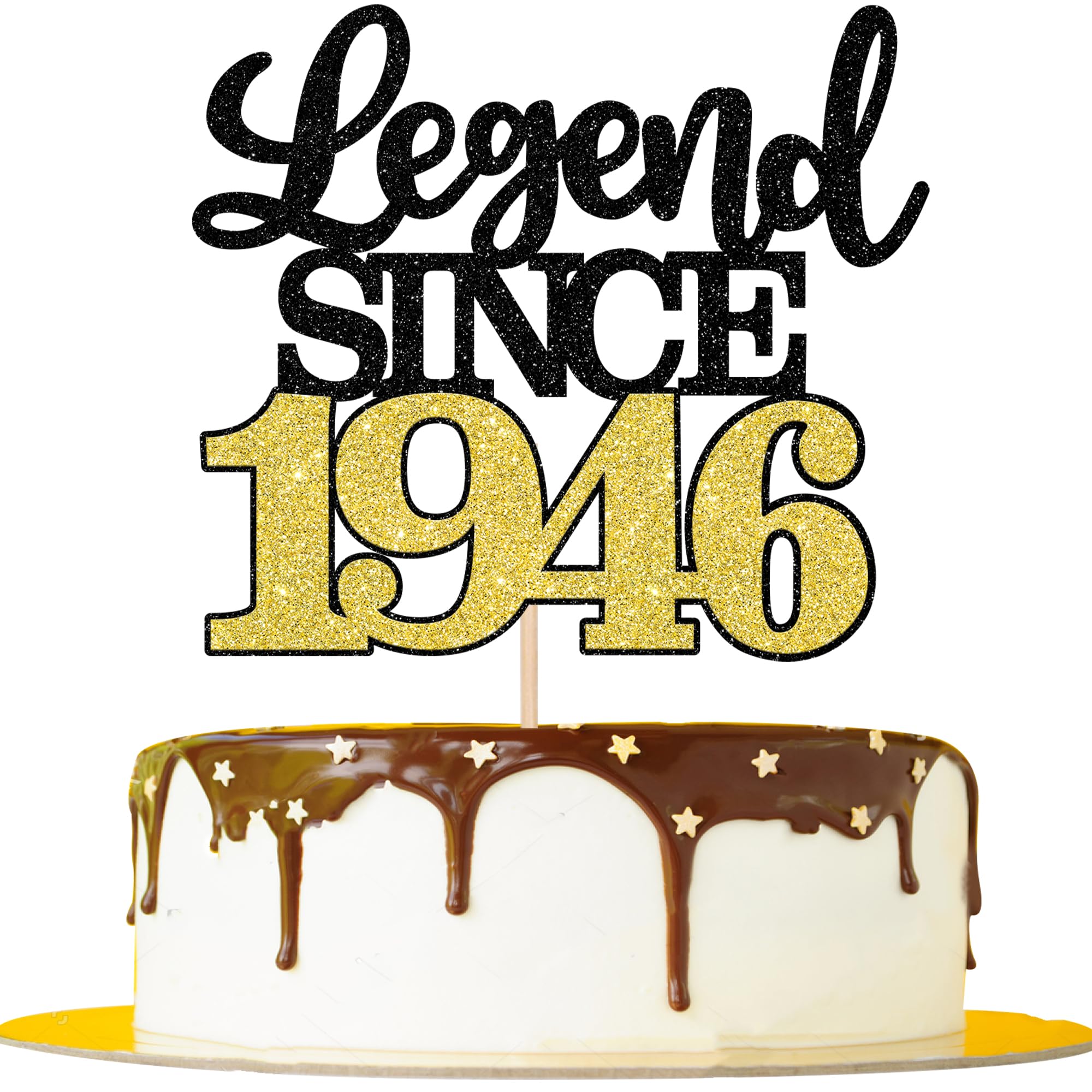 1 Stück Aufschrift "Legend Since 1946" Tortenaufsatz 80 Kuchen Topper Glitter alles Gute zum 80. Geburtstag Kuchen Pick 80 Fabulous Tortendekorationen für Prost zum 80