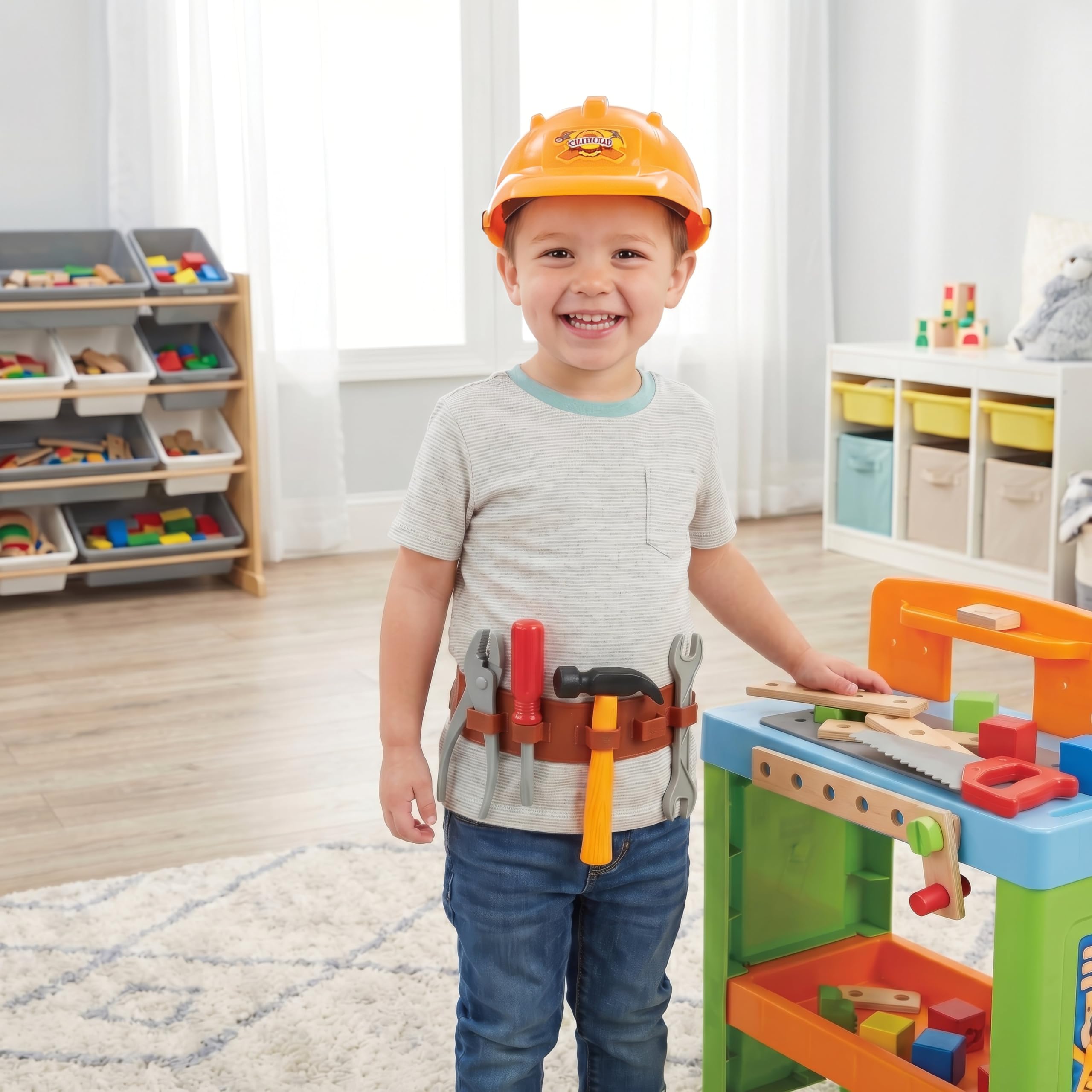 Kit De Construction 11 Pièces Avec Ceinture – Casque, Gilet, Outils, Taille L (10-12 Ans), Garçon/fille