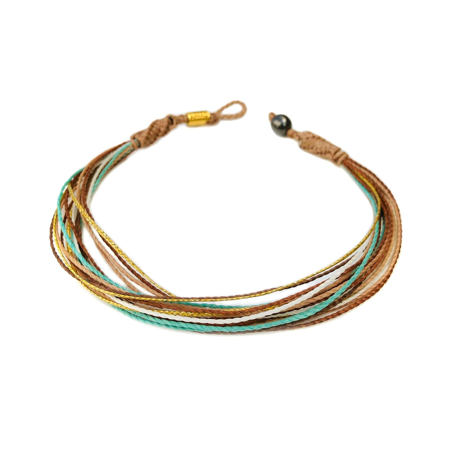 Boho Anklet for Women Summer Ankle Bracelet Surfer Beach Waterproof Macrame Unisex Woven Waterproof Waxed Cord Handmade Foot Jewelry for Beach Wedding by Rumi Sumaq