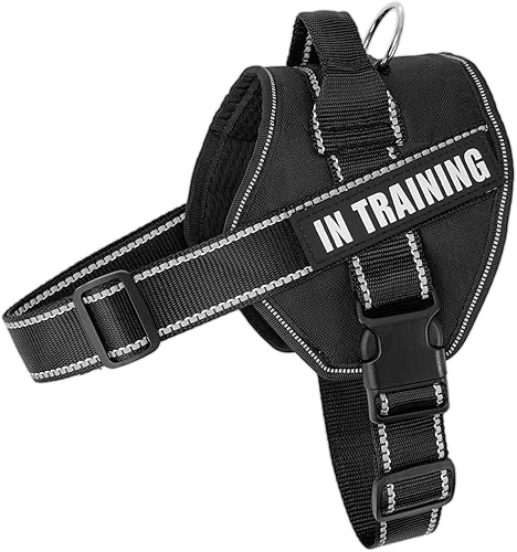 WOCUME - Arnés anti tirones ajustable con cinta reflectante 3M, arnés de entrenamiento transpirable con asa para mejor control de perros grandes