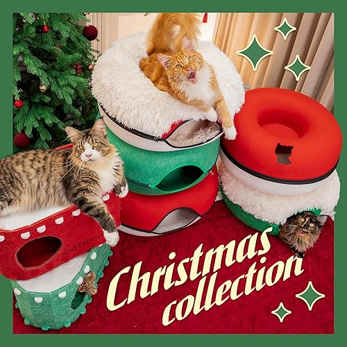 Miniatura 2 de Cattasaurus Peekaboo - Cueva para gatos, extra espaciosa para múltiples y grandes gatos de más de 12 libras, camas desmontables para gatos de