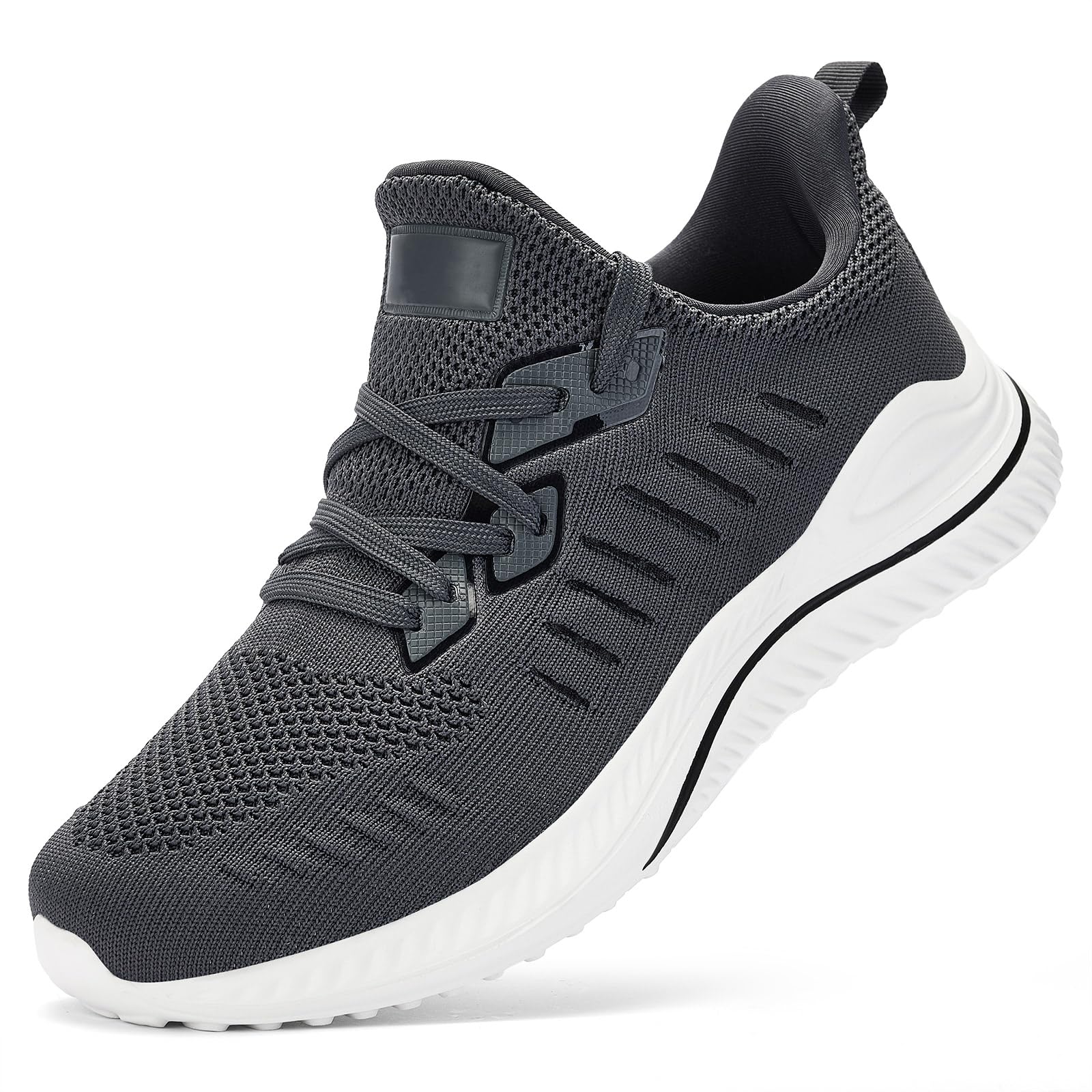 VRCLUB Mens Wide Sneakers - Slip On Memory Foam Walking Shoes Breathable Non Slip Tennis Running Shoe Ultra Lightweight Comfortable Workout Gym Jogging and Casual Sports — view 9