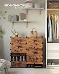 SONGMICS 10-Tier Shoe Rack, Cube Storage Organizer Units, DIY Modular Closet Cabinet, Vintage Brown LPC010A01