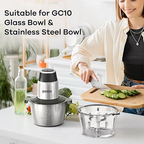 Miniatura 2 de Cubierta de plástico compatible con el procesador de alimentos Ganiza GC10, adecuada para tazón de vidrio GC10 de 8 tazas y cuenco de acero