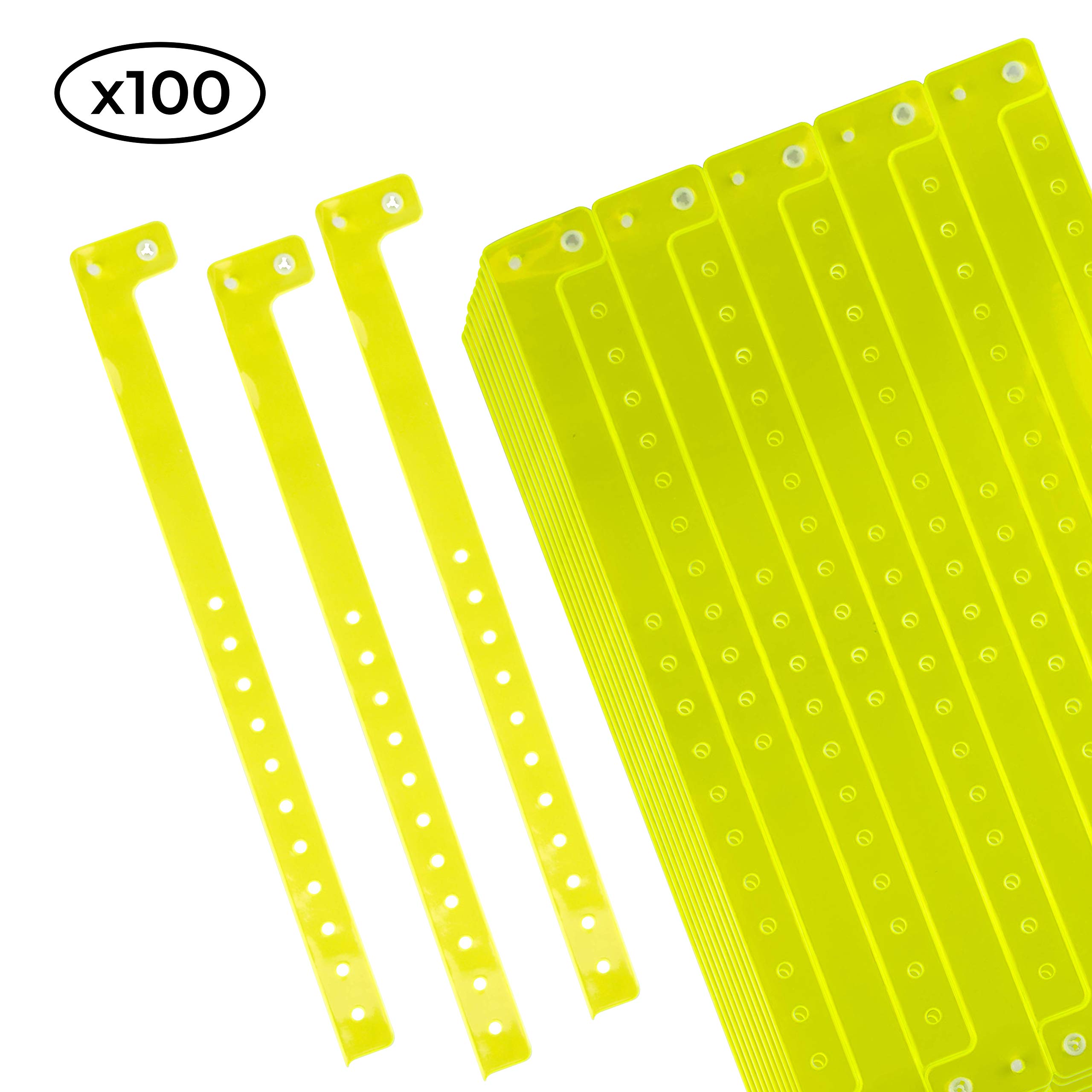 iboo 100 Braccialetti in Plastica Vinile per Eventi Festival Sicurezza 25 x 1,6 cm
