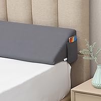 Vekkia Full Size Bed Wedge Pillow - Headboard Gap Filler (0-6"), Gray 54x10x6 Inch Mattress Wedge for Natural Sleep