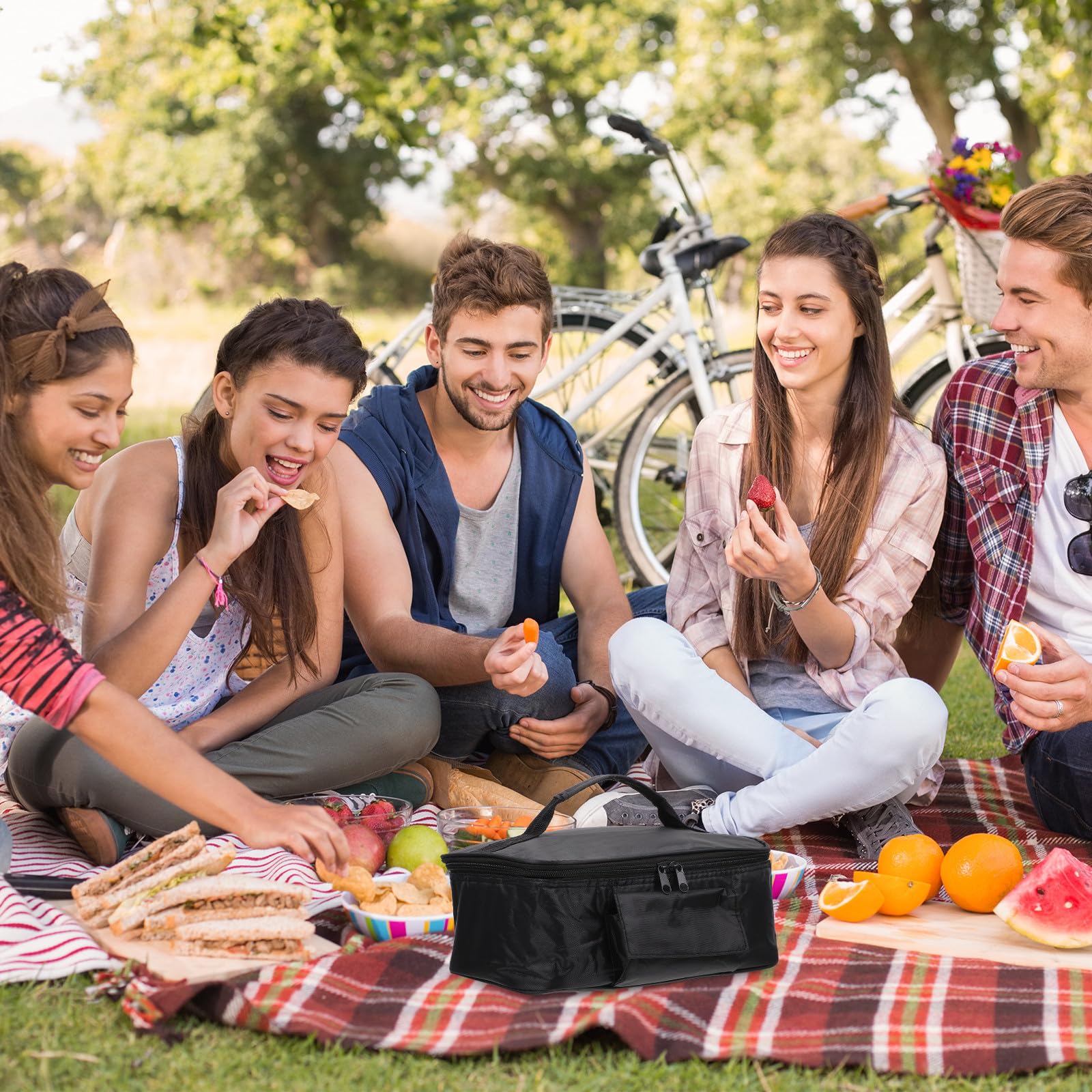 Gadpiparty Bolsa Térmica Portátil para Comida Material de Tela Oxford y Aluminio, Mantiene Alimentos Frescos y Calientes Adecuado para Picnic y Eventos al Aire Libre
