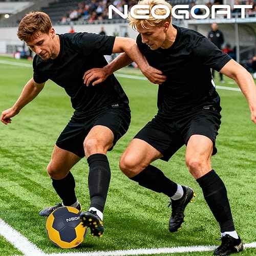 Miniatura 8 de Balón de fútbol tamaño 5, piel sintética resistente al agua para interiores y exteriores, tamaño oficial 5, para juego y entrenamiento (desinflado)