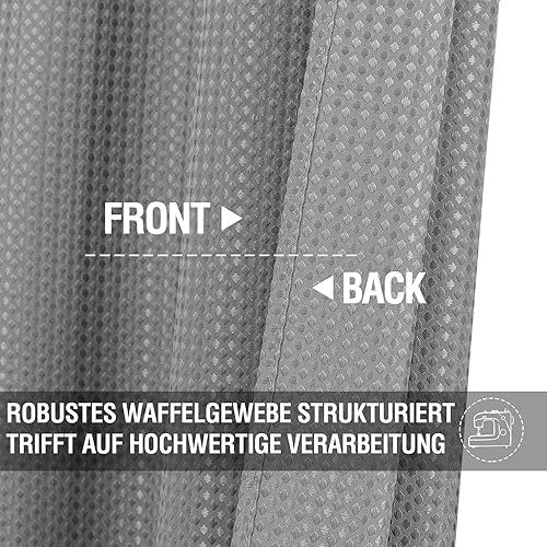 Miniatura 4 de Vangao Cortinas grises de cocina de 36 pulgadas, cortinas con textura de gofre, cortinas de café para baño, granja, campo, semitransparentes,