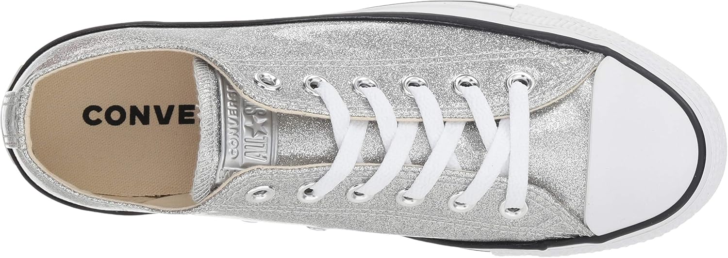 silver glitter ox converse