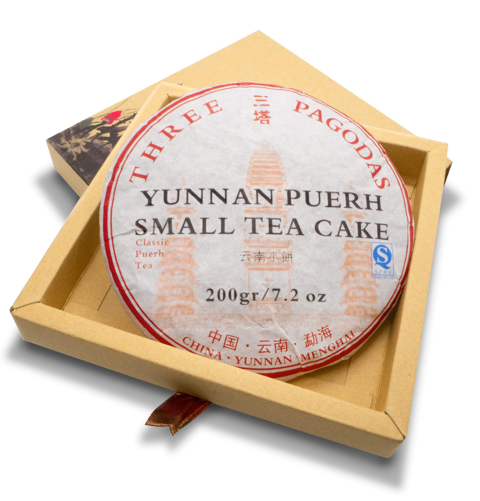 Three Pagodas Puerh Tea (80 Cups) Pu-erh Mini Cake (7.1 Ounce)