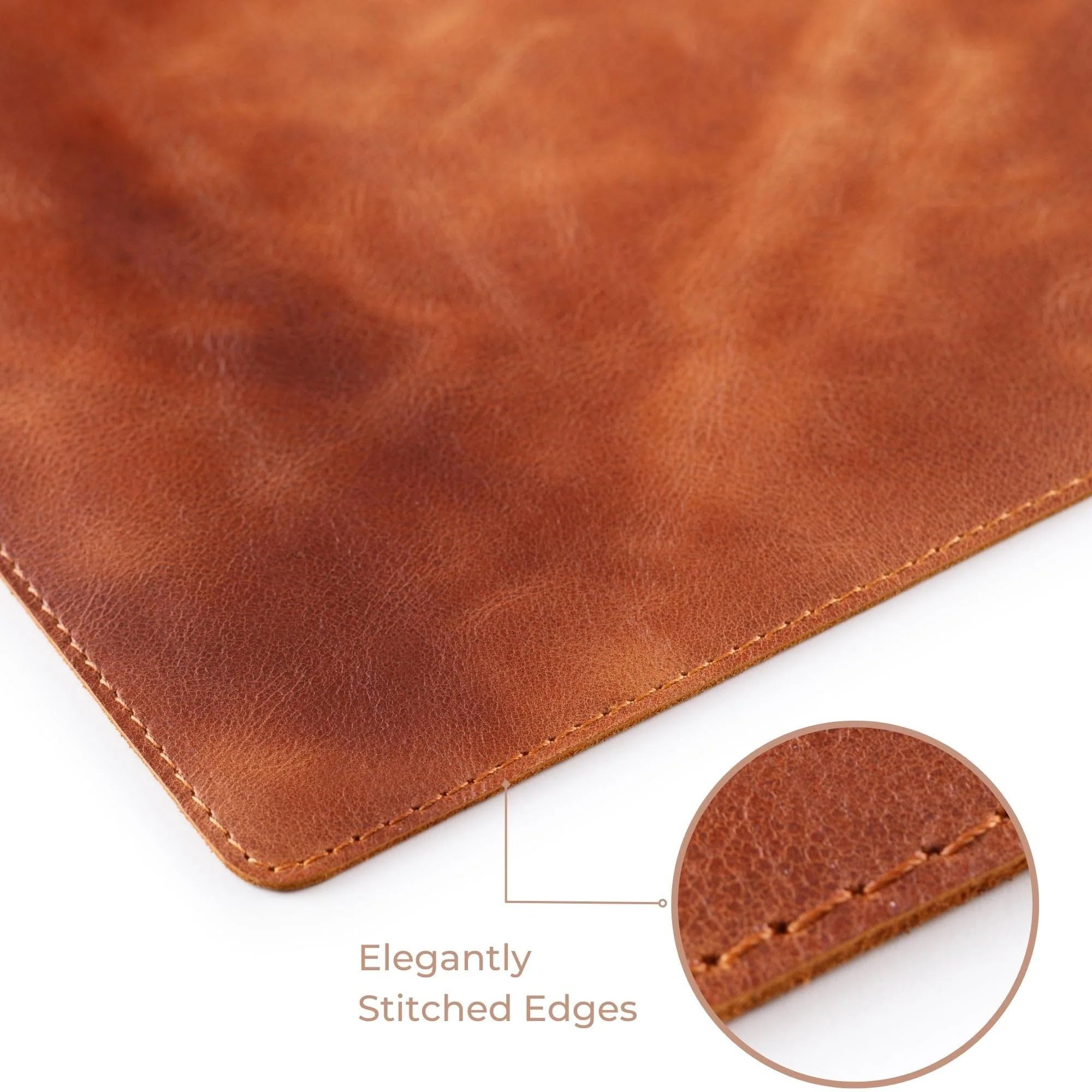 Büro-Set – Schreibtischunterlage aus echtem Leder (81,3 x 40,6 cm), Schreibtisch-Organizer und Tassen-Untersetzer – hochwertiges handgefertigtes Bürozubehör für eleganten Arbeitsplatz