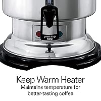 Vista 4 de Hamilton Beach Urna de café comercial y dispensador de bebidas calientes, capacidad de 60 tazas, acero inoxidable pulido (D50065)