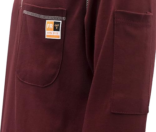 Miniatura 4 de KONRECO Camisas FR para hombres de manga larga Henley 7oz 100% algodón FRC camisa de soldadura de ropa