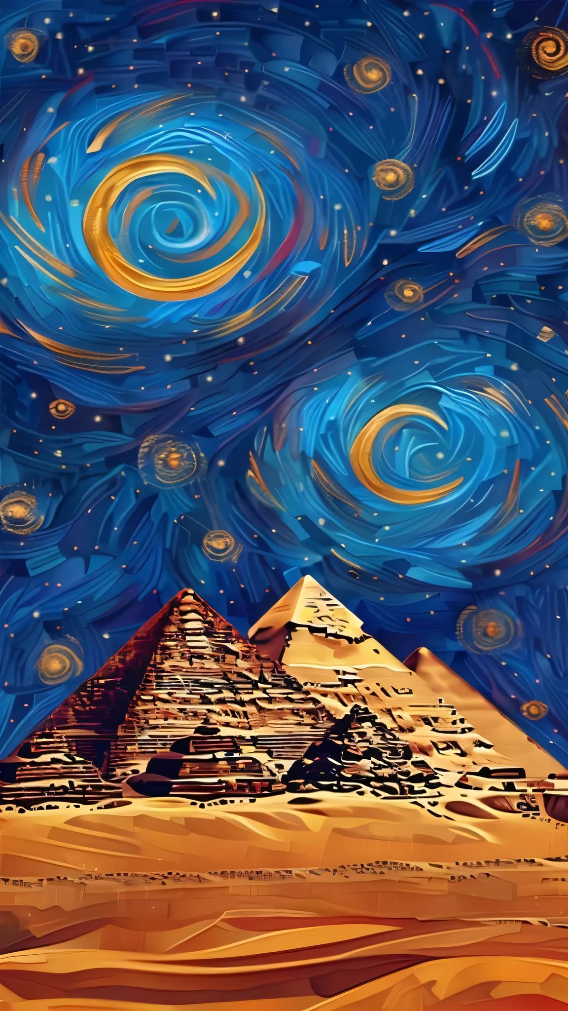 ARTGOTO Paint by Numbers for Adults, Egyptian Pyramids DIY Acrylic Painting Kit, Large 15.7x27.5inch/40x70cm Canvas, Desert Starry Sky Travel Wall Decor, No Frame