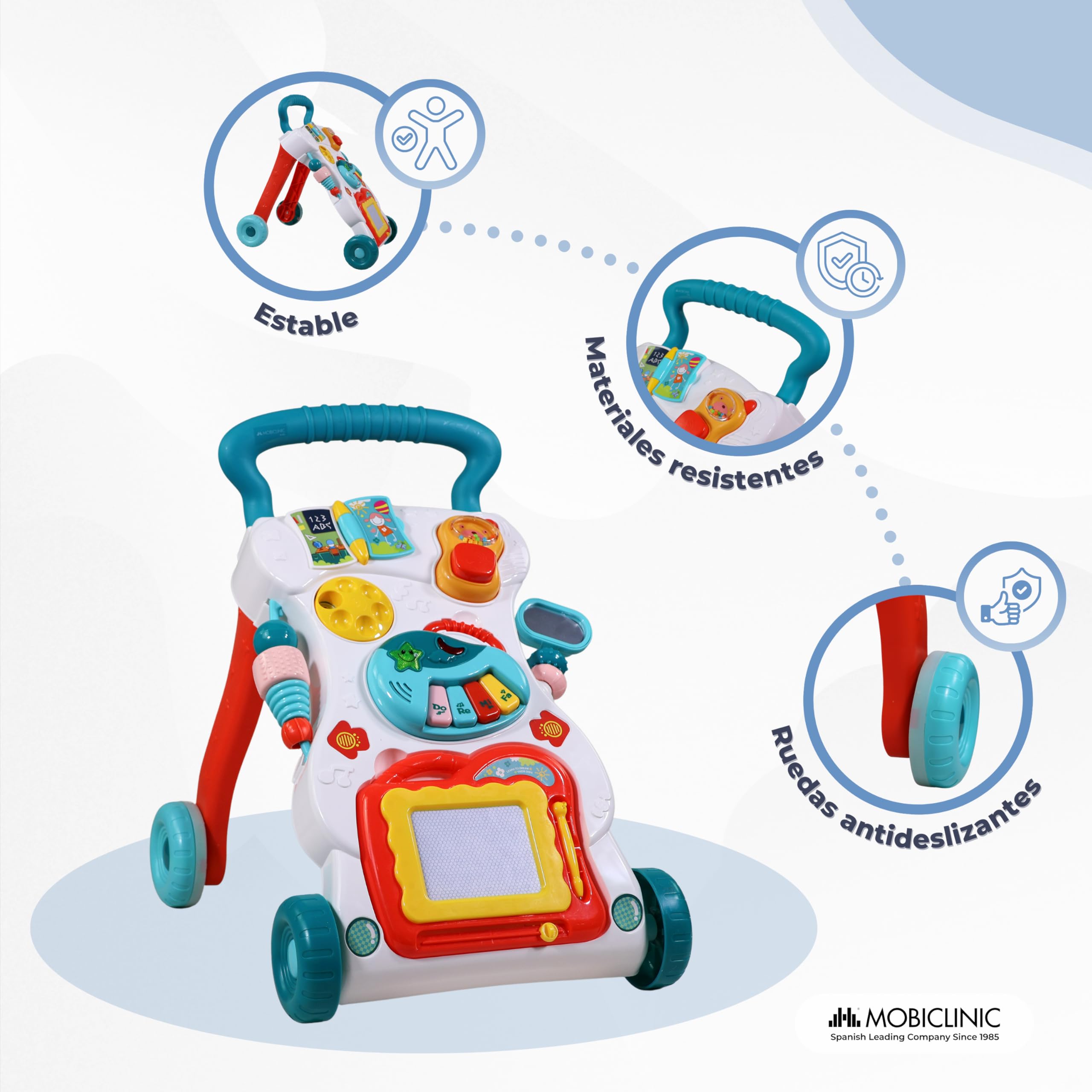 Mobiclinic®, Andador para Bebés, Con Música y Luces, Velocidad Ajustable, Juguetes Extraíbles, Master, + 6 meses, Centro de Actividades Educativas, Estable y Seguro, Multicolor — view 6