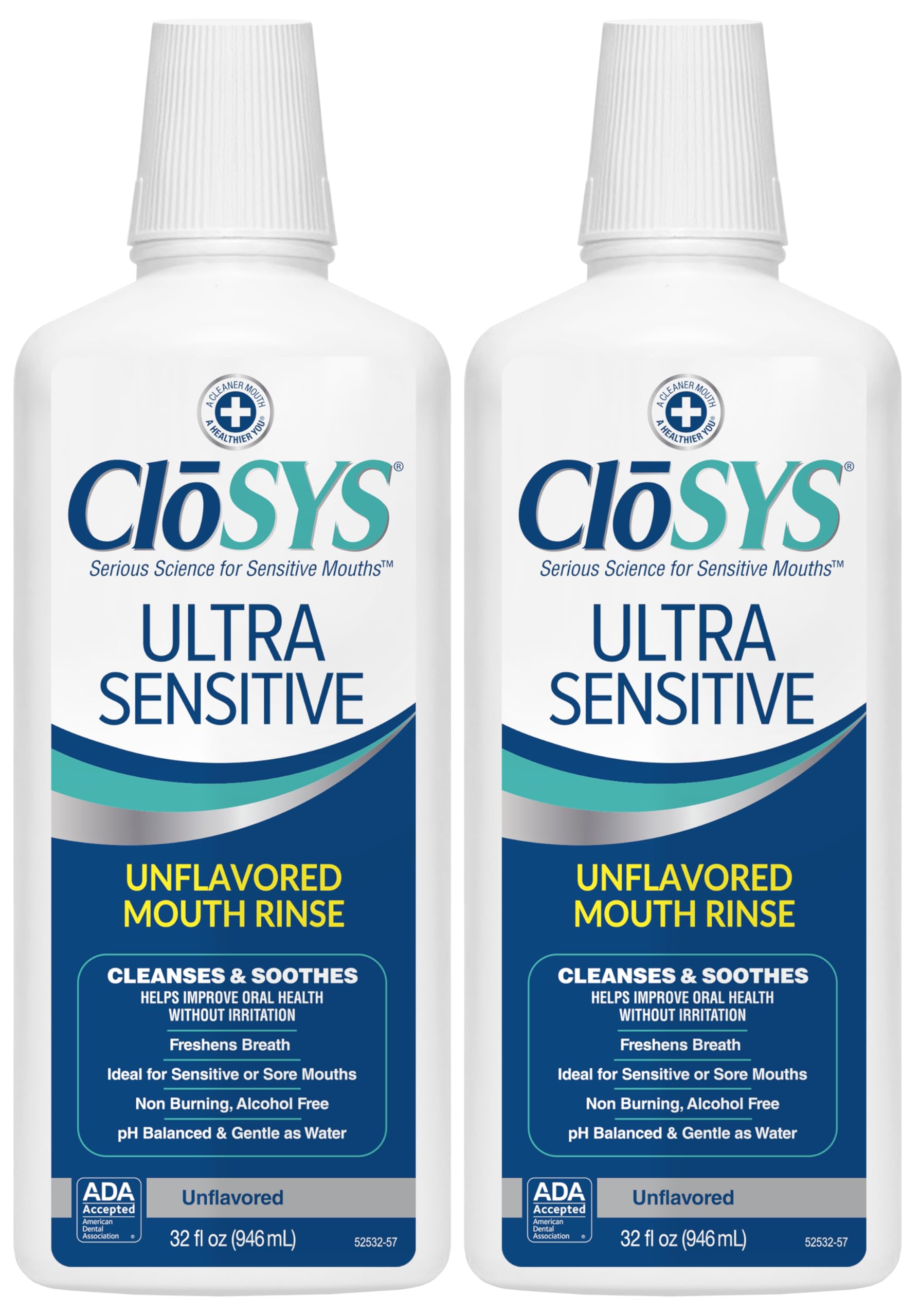Closys Mouthwsh Sans Saveur Originale, Sans Alcool, 32 Once (Paquet De 2)