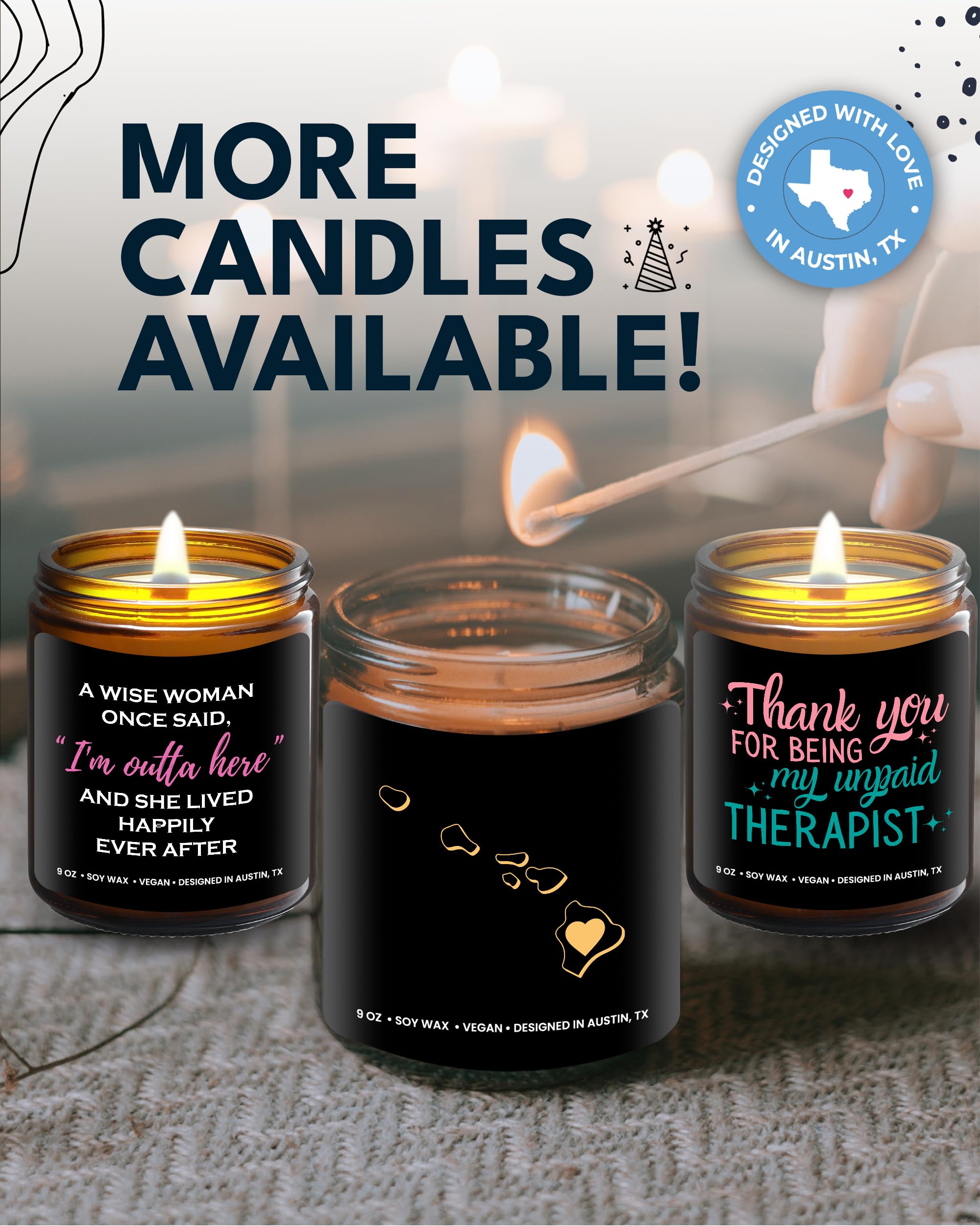 Hawaii Candle, Unique Hawaii Themed Gifts for Men and Women, Best Sentimental Souvenir Gifts for Moving Away, Thoughtful Home Sick Presents, Ideal for Birthday, Christmas, Graduation, Gift Ready