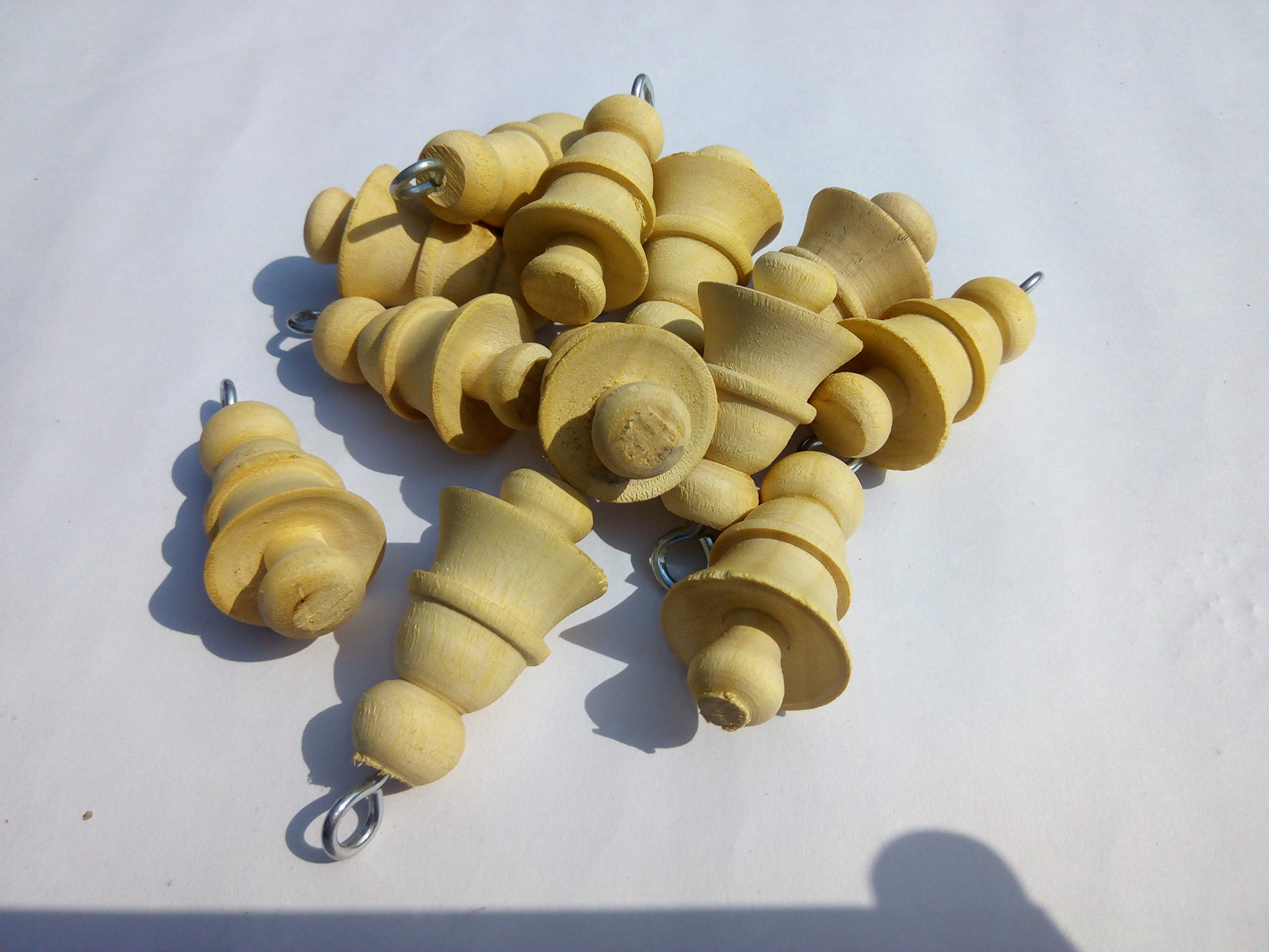Made Wooden Bells Beautifully Designed and unpaint Natural Finish 6 peices