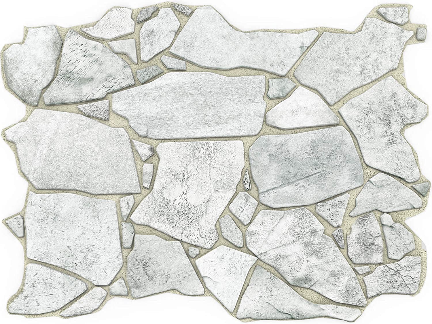 CONCORD WALLCOVERINGS3D Wall Panel Grey Crude Stone Designed Pattern, Raised Texture, Waterproof and Fire-Resistant PVC, Size 23.5 by 17.5 Inches 562WG (8 Panels Pack)