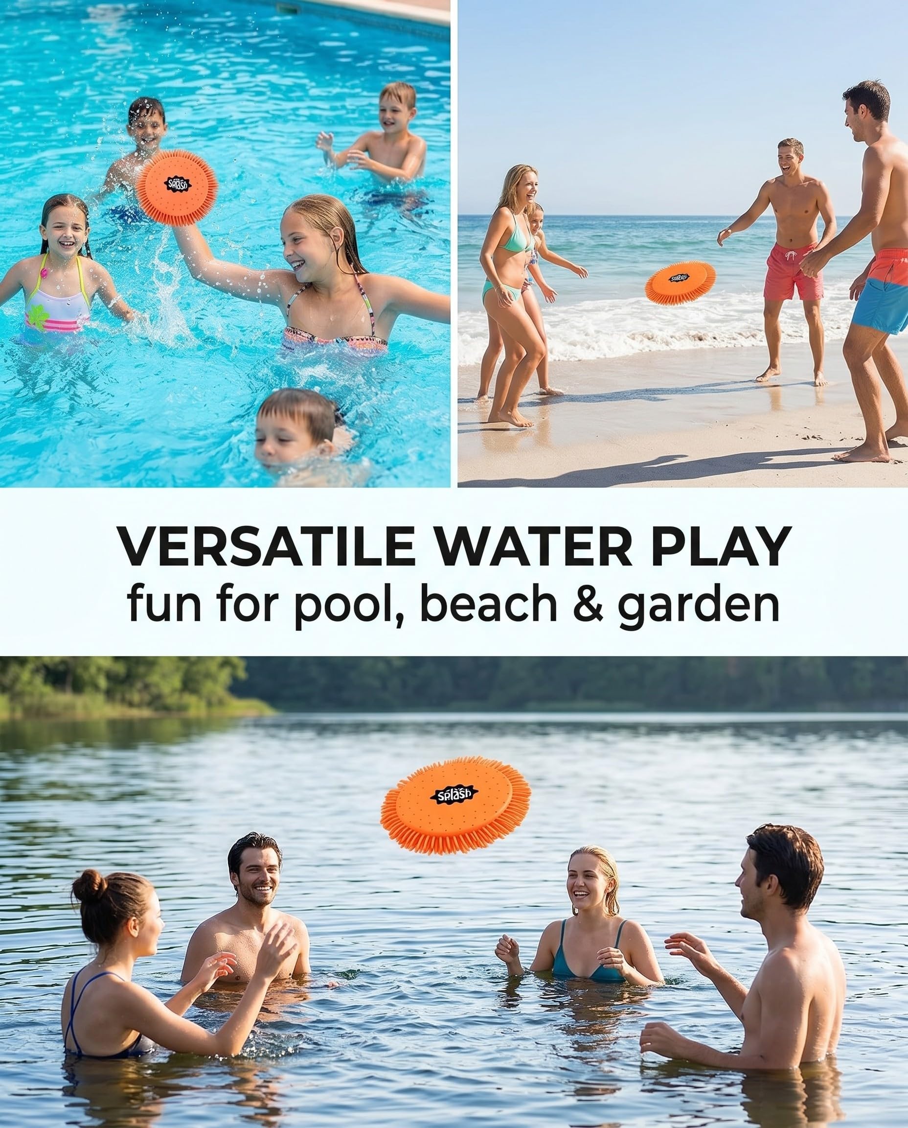 Frisbee ad Acqua Morbido Assorbente Galleggiante Giocattolo Acquatico per Bambini e Adulti