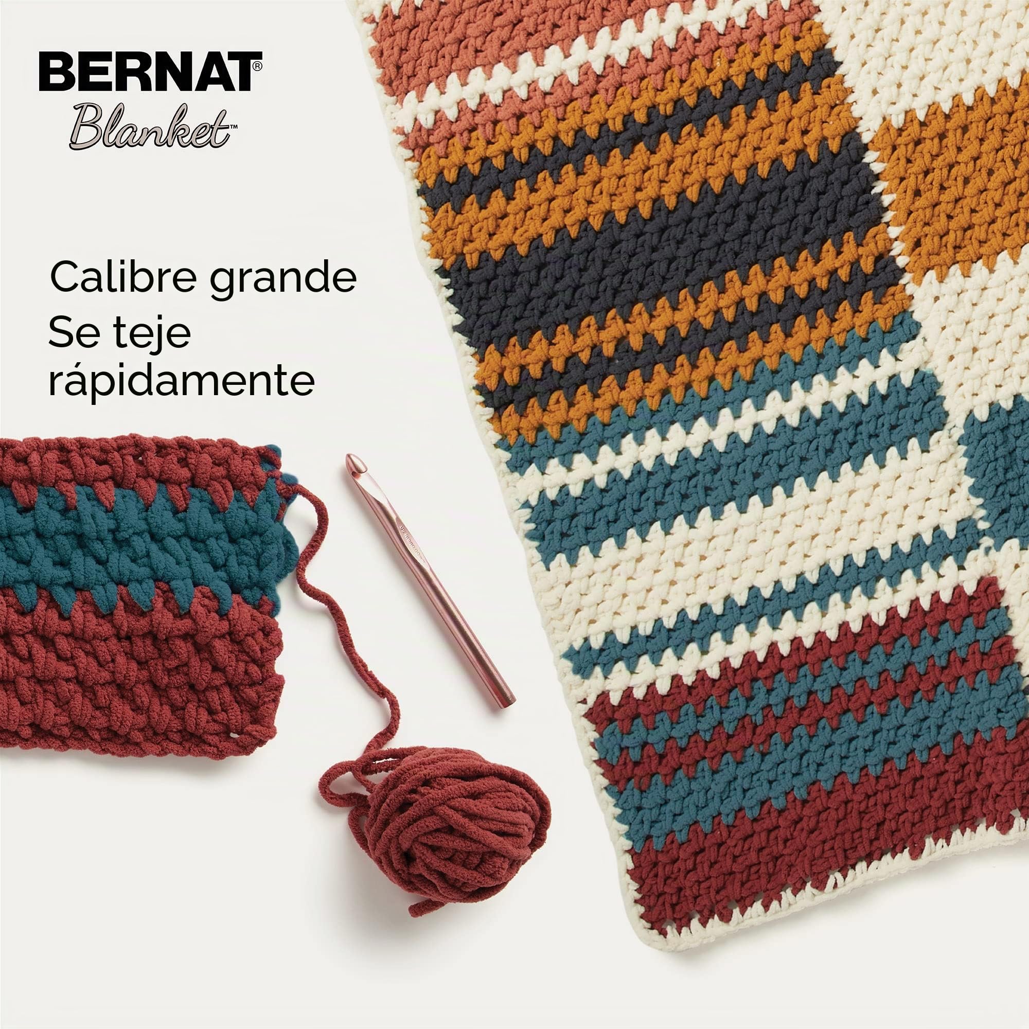 Bernat Blanket White Yarn - Ovillo de lana color blanco, paquete de 2 de 10.5 onzas, poliéster, #6, superesponjoso, 220 yardas, tejido de punto/ganchillo, color blanco