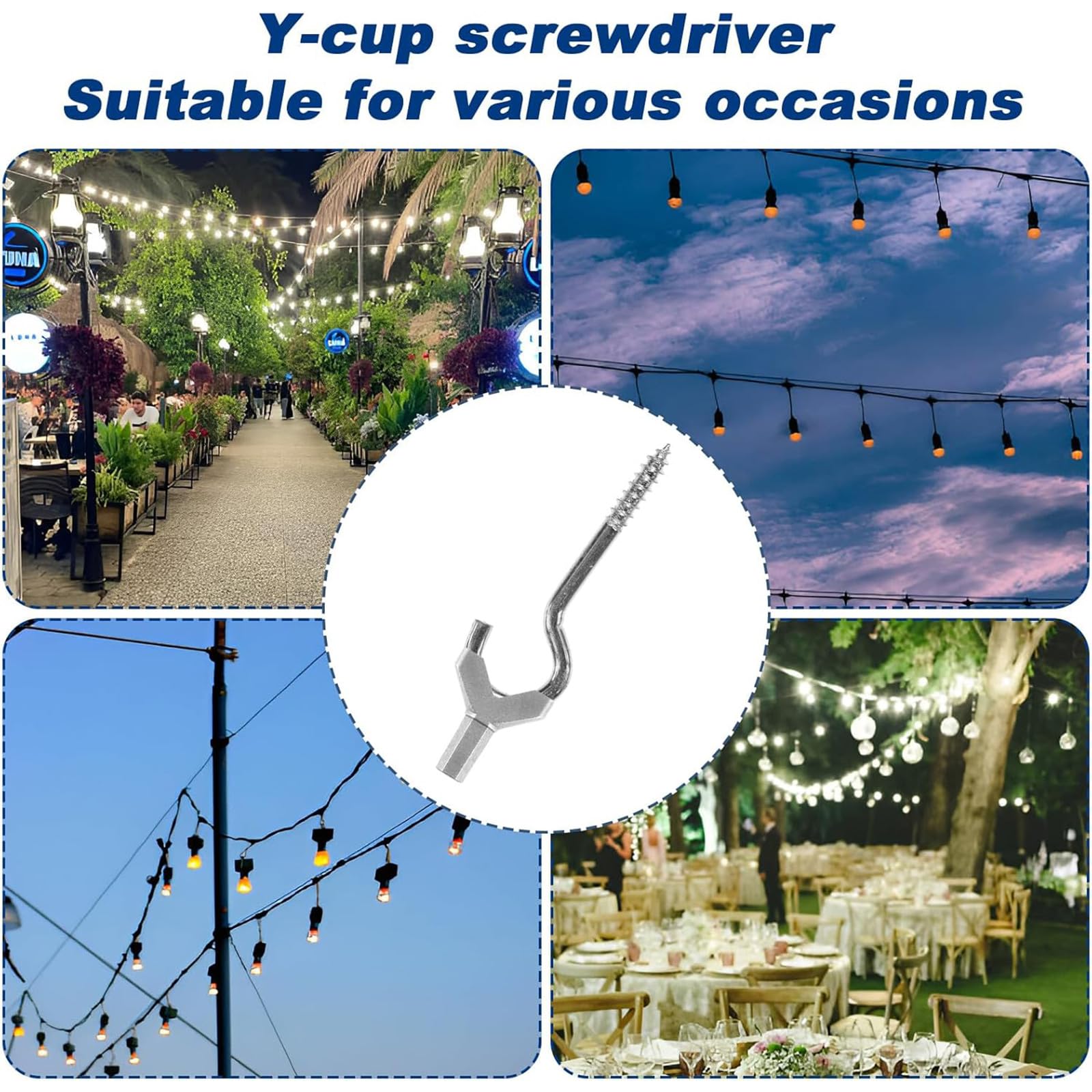 10Pcs Y Shape Cup Hook Installer Wing Nut Driver Bit Mug Hooks For Kitchen Under Cabinet Storage Frame Point Holder