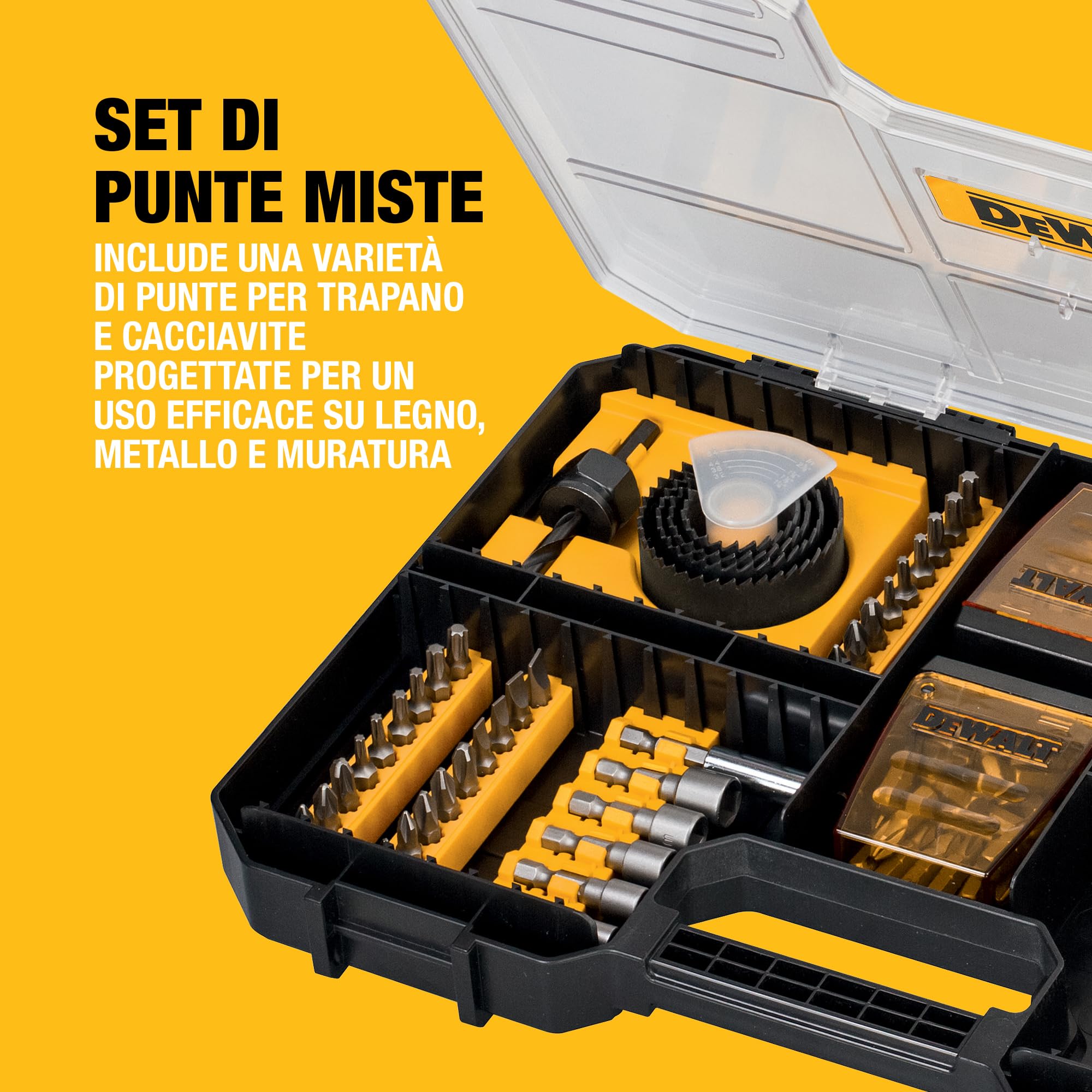 DEWALT Set di punte per trapani avvitatori ad alte prestazioni (100 pz.), adatto per cassetto Tstak IV, DT71569-QZ