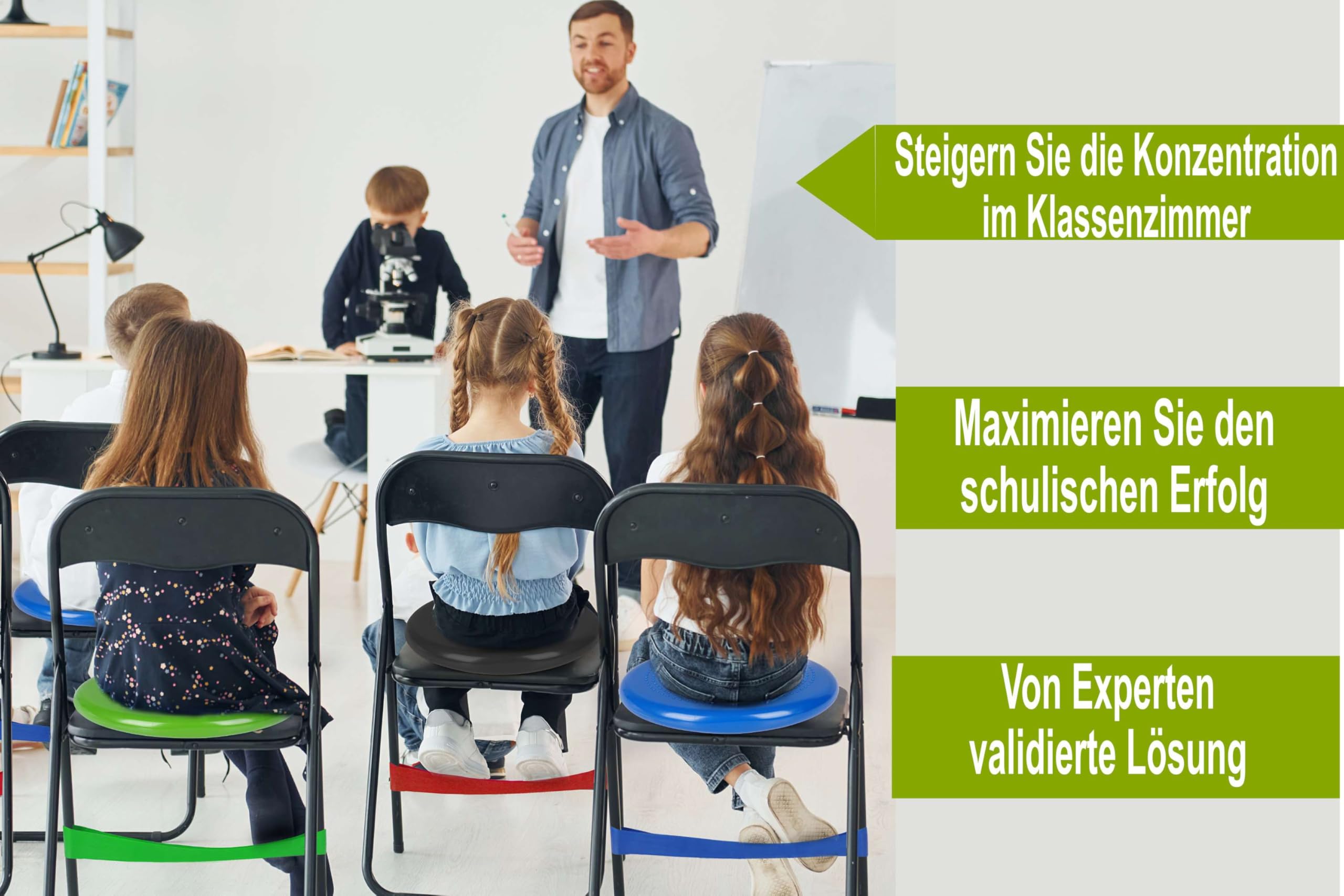 ADHS Kissen für Kinder & elastische Bänder | Maximieren Sie die Konzentration | Kanalisieren Sie Hyperaktivität | Sichere Anpassungsfähigkeit | Erfüllung im Alltag