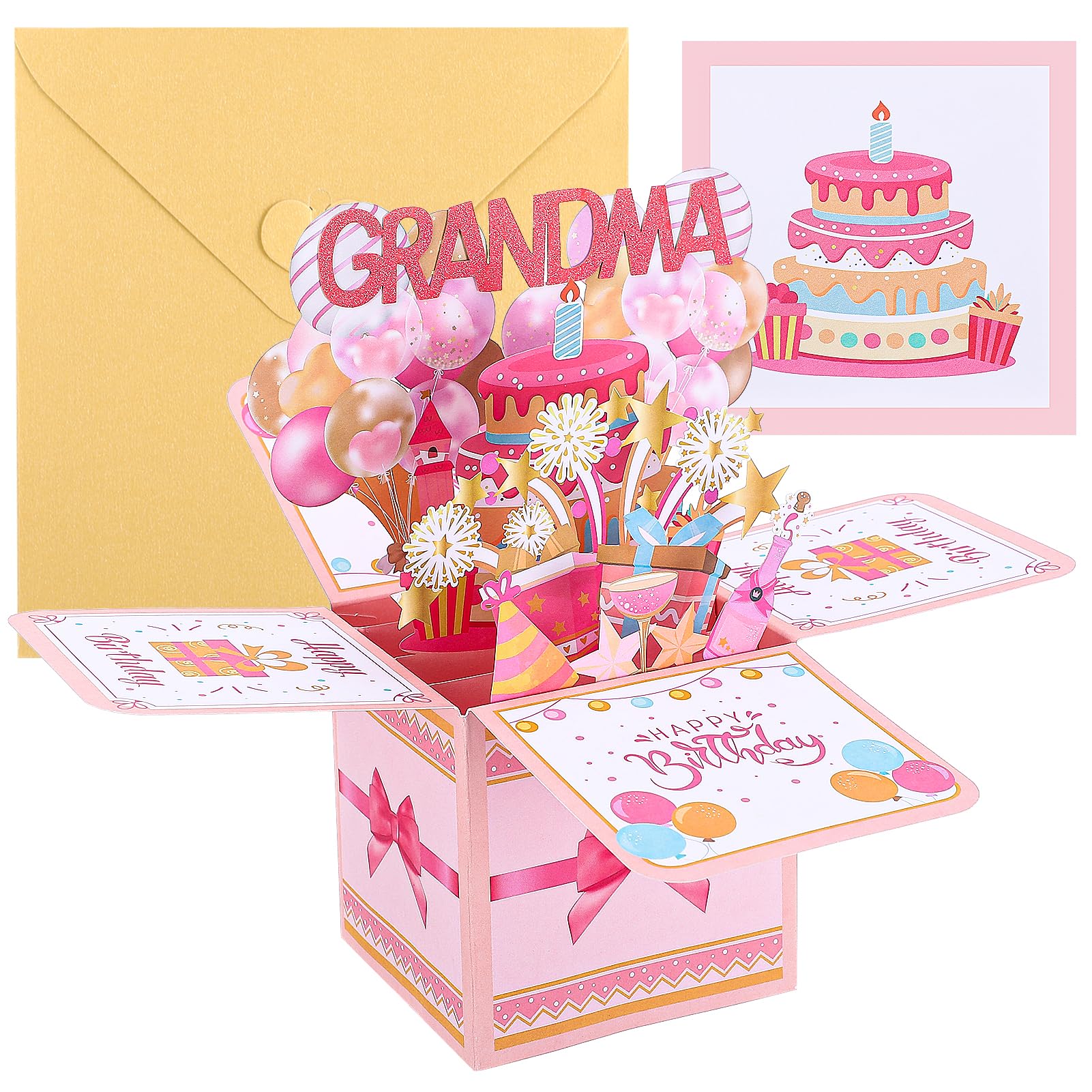Candcamp 3D Happy Birthday Grandma Cards for Women, Pop Up Greeting Card with Envelope, Personalised Grandma Birthday Gift Idea โ image 1