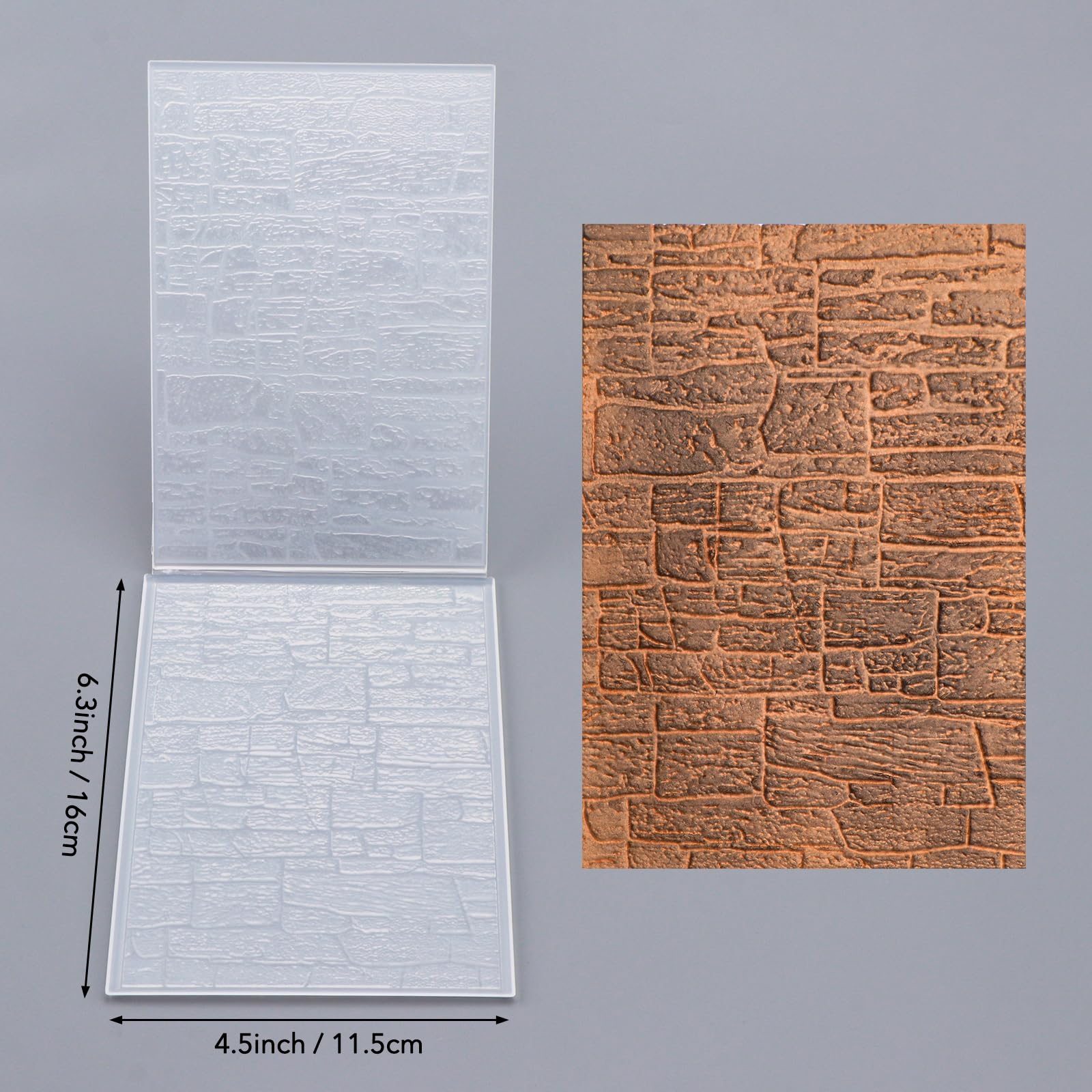KIRABATIO Sandstone Wall 3D Embossing Folders for Card Making,Plastic Texture Fades Embossing Template Paper Card Embossing Stencil for DIY Scrapbooking Photo Album Card Paper Craft Decoration