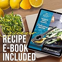 Vista 6 de Zulay Kitchen Exprimidor de limón 2 en 1 de metal, exprimidor de mano de extracción máxima resistente, exprimidor de limón que recibe hasta