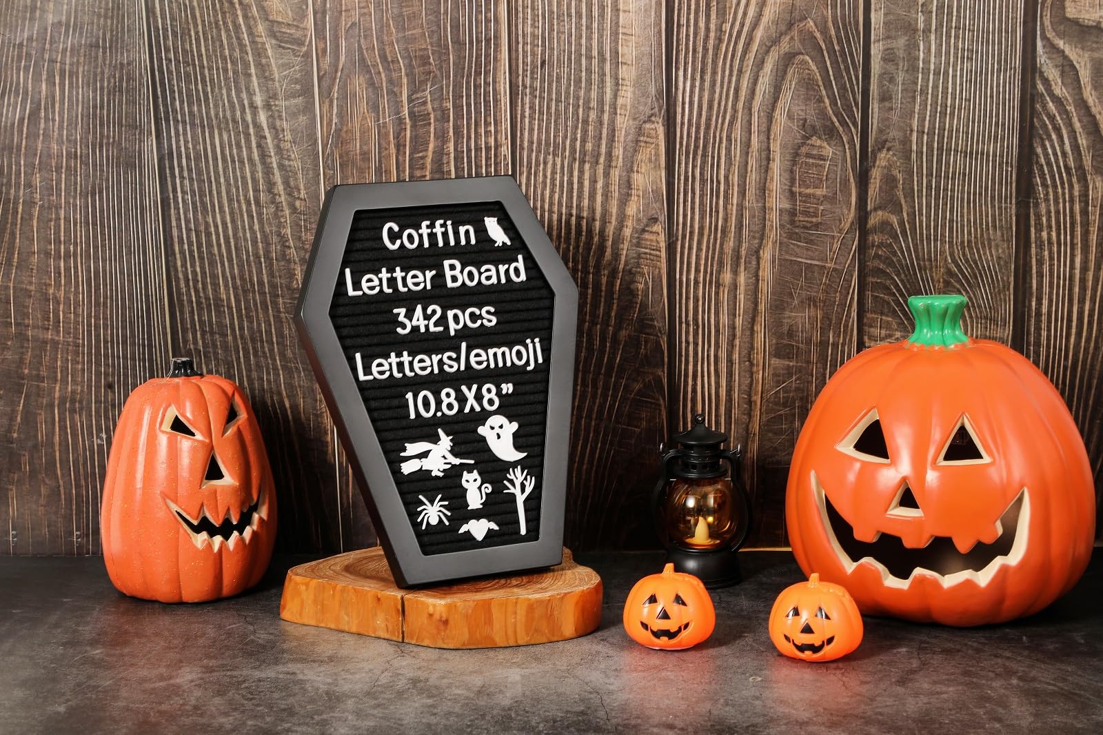 G GAMIT Coffin Felt Letter Board with 342 Changeable Letters&Numbers, 10.8x8 Spooky Letterboard Gothic Message Board Letter Sign Board with Stand and Canvas bag for Halloween Party Christmas - Image 2
