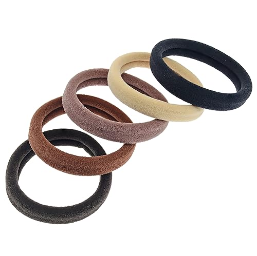 Miniatura 4 de Paquete de 60 soportes elásticos de nailon sin costuras para cola de caballo sin enredos sin arrugas lazos para el cabello de mujer 60 neutros