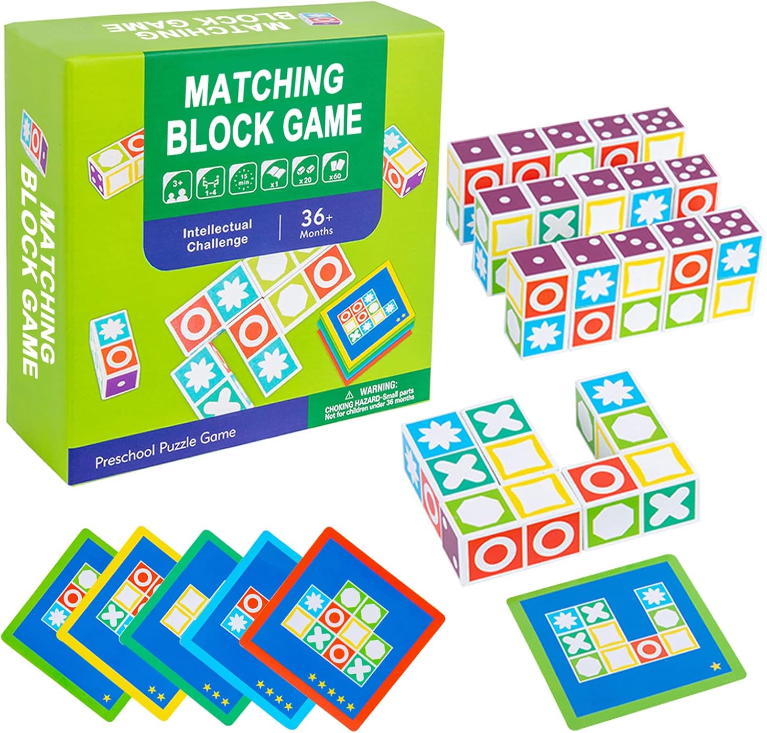 Matching Madness Board Puzzle Game, Educational Logical Thinking Board Brain Teaser Memory