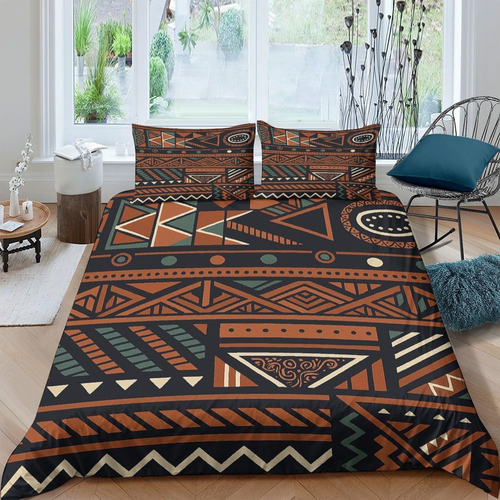 Ctjqhvkz Style-6 3D Printed Tribal Boho Fitted Sheet Microfiber Soft Breathable Geometric Mosaic Mattress Cover For Bedroom Dorm Bed Decor Single（135X200cm）