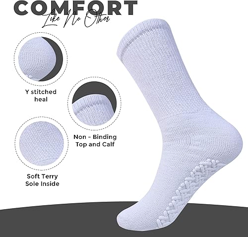 Miniatura 5 de Diamond Star Calcetines antideslizantes antideslizantes con puños para diabéticos para hombres y mujeres