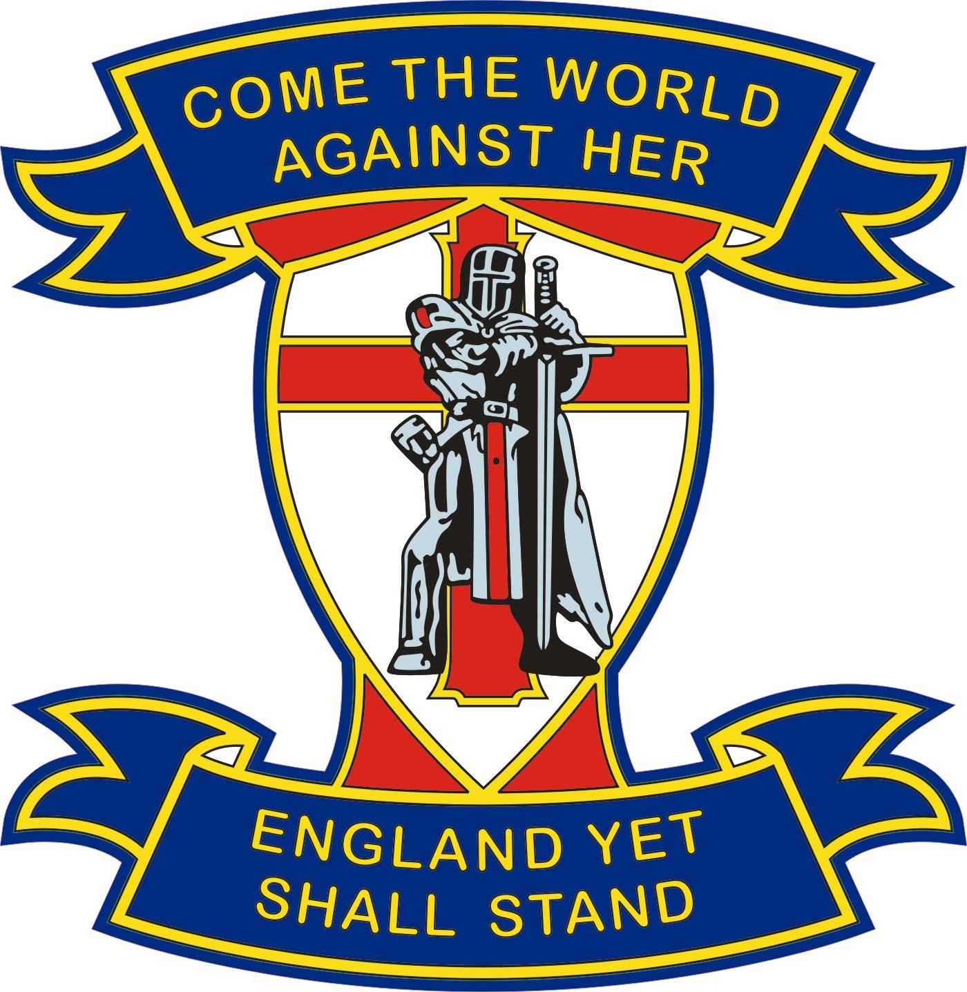 ENGLAND CAR WINDOW STICKER "COME THE WORLD AGAINST HER ENGLAND YET SHALL STAND"